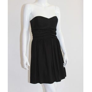 Black Genuine Silk Strapless Cocktail Dress Size 4